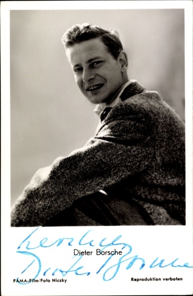 Ak Schauspieler Dieter Borsche, Portrait, Dr. Holl, Autogramm