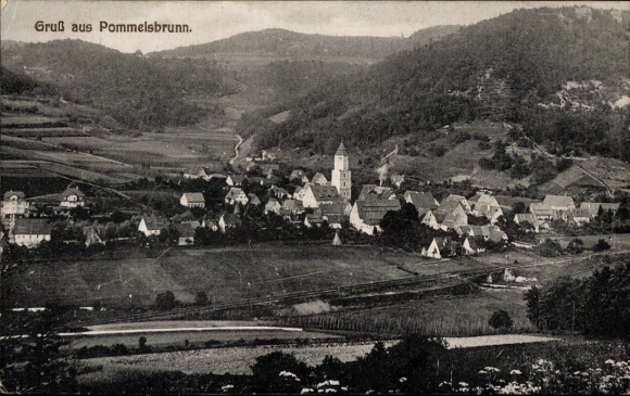 Ak Pommelsbrunn in Mittelfranken, Gesamtansicht