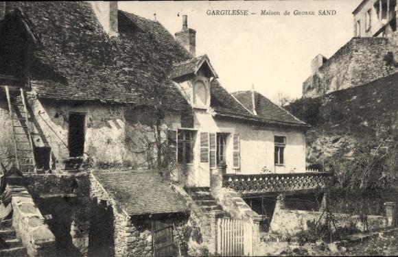 Postcard Gargilesse Indre, house of George Sand, architecture, rural surroundings