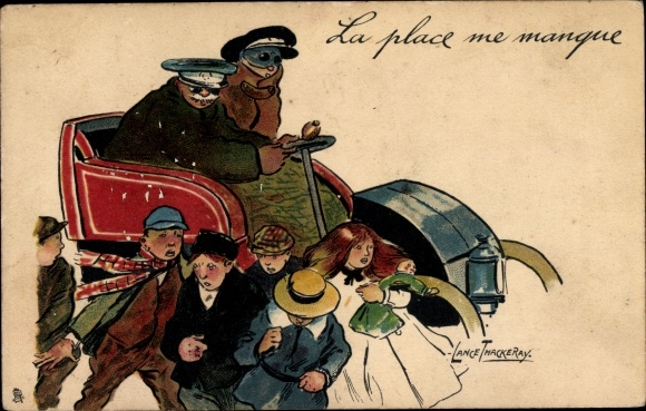 Artist Postcard Thackeray, Lance, La place me manque, children, automobile