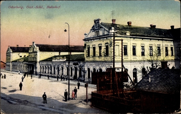 Postcard Bohumín Oderberg Region Moravian Silesia, train station