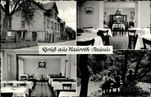 Postcard Nauroth Heidenrod im Taunus, restaurant guesthouse nice view, outside view, guest room