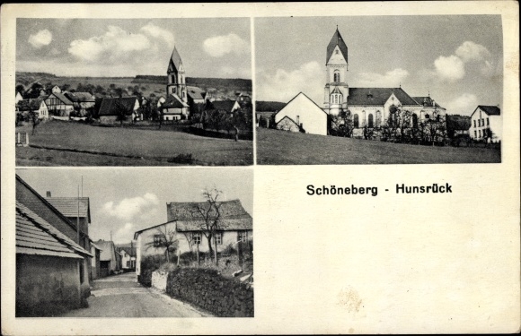PC Schöneberg im Hunsrück, total view of the village, church