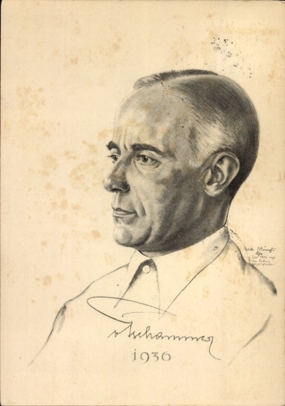 Artysta KP Reichssportführer Hans von Tschammer und Osten, portret, niemiecki prezydent olimpijski