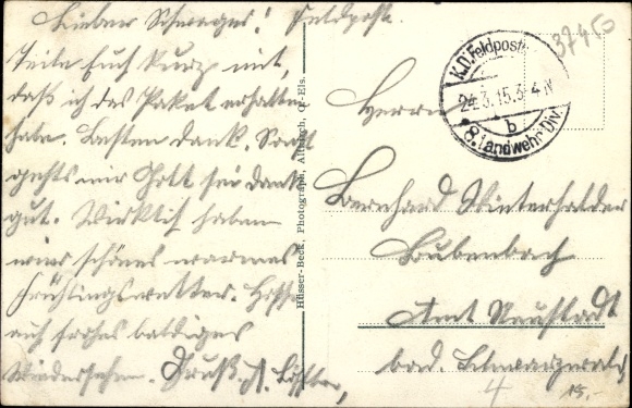 Postcard Hirtzbach Hirzbach Alsace Haut Rhin, train station, spice shop, castle