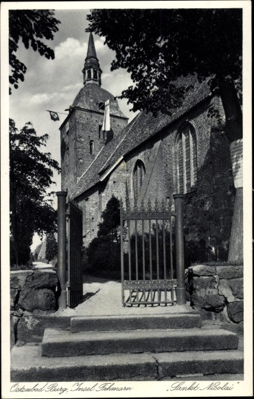 Postcard Castle on the island of Fehmarn, Church of St. Nicolai