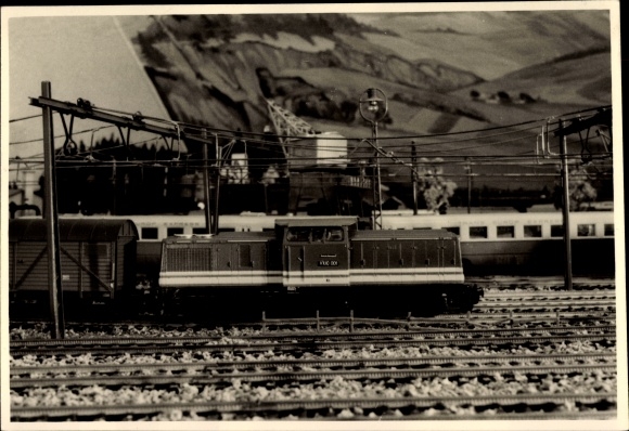 Foto Erlau Landkreis Mittelsachsen, HO Modelleisenbahn Anlage, 1968