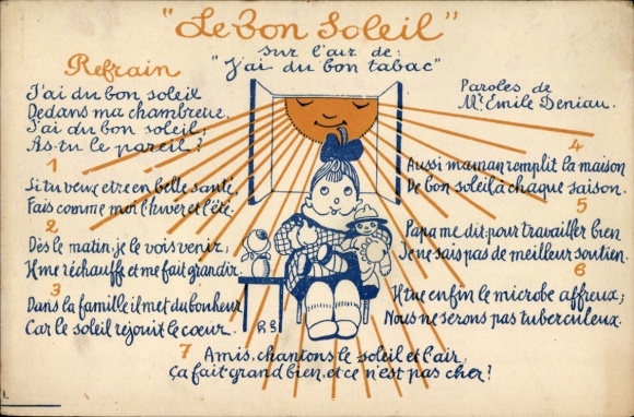 Song Postcard Le Bon Soleil, National Committee for Defense against Tuberculosis