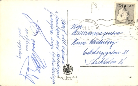 Ak Koning Gustav VI Adolf van Zweden, Koningin Louise, Portret