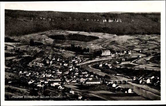 Postcard Bollendorf in the Eifel Palatinate, aerial view, overall view