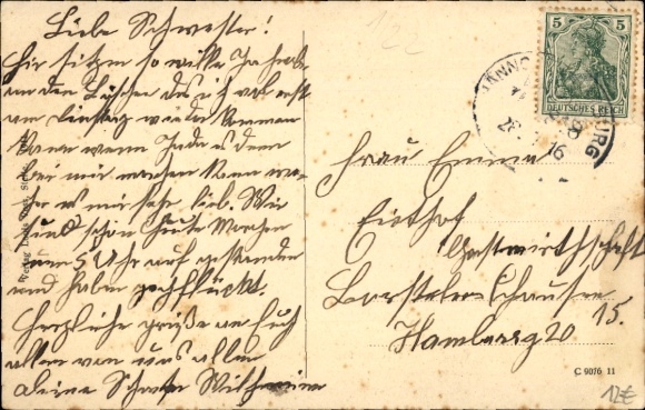 Postcard Stelle in the district of Harburg, parsonage
