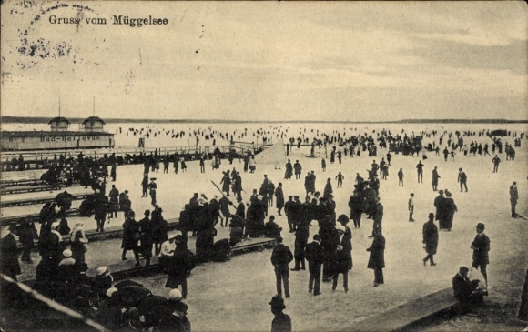 Postcard Berlin Köpenick, Müggelsee in winter