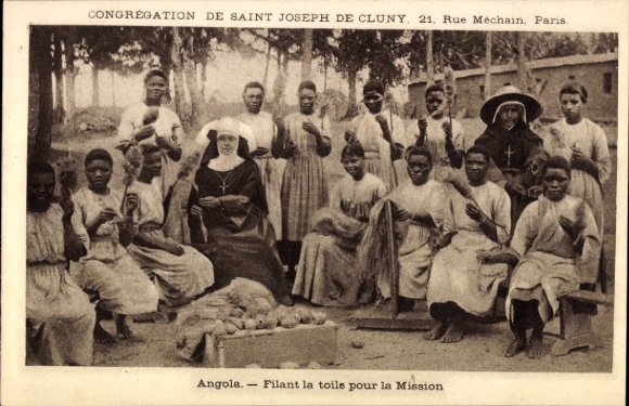 Ak Angola, Filant la toile pour la Mission, Congregatie de Saint Joseph de Cluny
