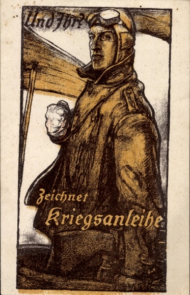 Artist Postcard Erler, And you?, Subscribes to war bonds, Fighter pilot