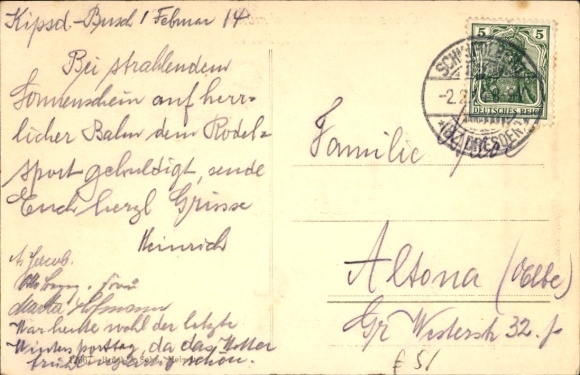 Postcard Buschmühle Schmiedeberg Dippoldiswalde in the Eastern Ore Mountains, view of the town, summer freshness