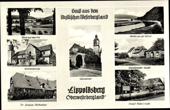 KP Lippoldsberg Wahlsburg Weserbergland, kościół klasztorny, dr. Dom Grimmów
