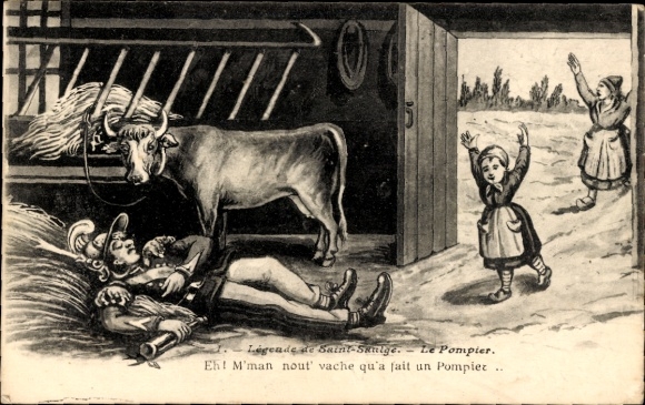 CPA-legende van Saint-Saulge, Le Pompier