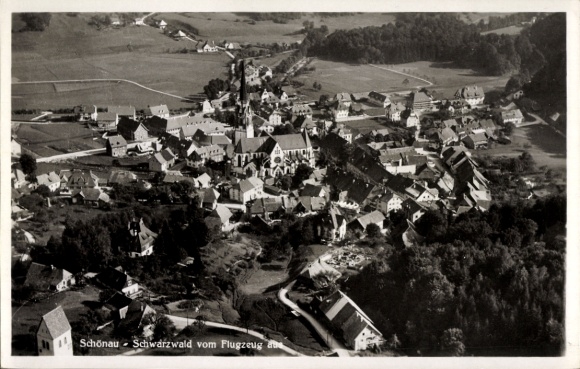 Ak Schönwald im Schwarzwald Baden Württemberg, Fliegeraufnahme