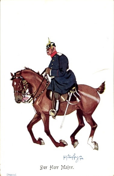 Künstler Litho Schönpflug, Fritz, Der Herr Major, Karikatur