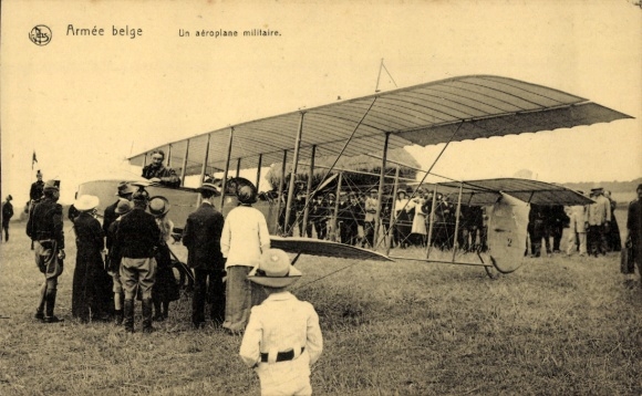 Postcard of the Belgian Army, a military aircraft
