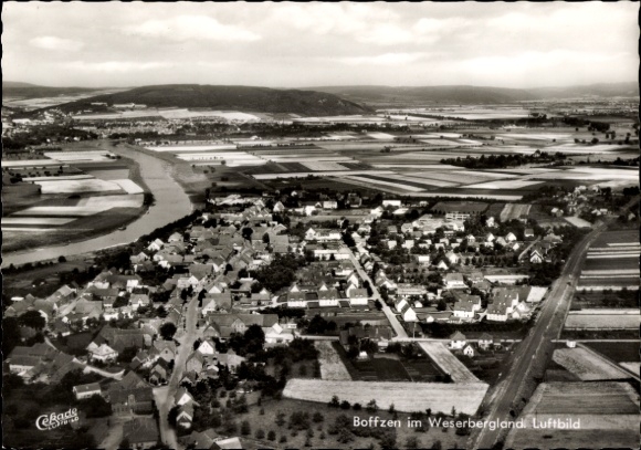 Ak Boffzen an der Weser, Luftbild