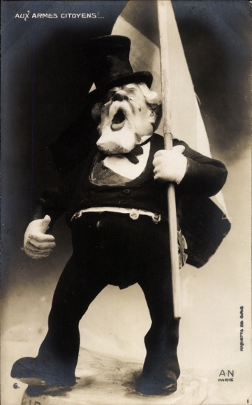 Postcard Émile Loubet, French politician and President, Aux Armes citoyens, plastic