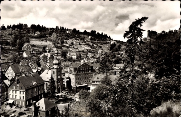 Ak Monschau Montjoie in der Eifel, Blick auf  Eifel, Häuser, Kirche, Landschaft