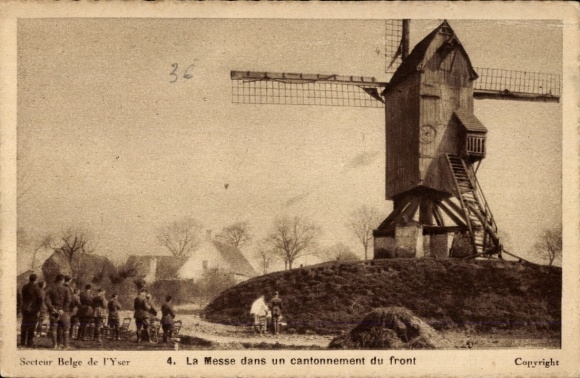 Postcard Belgian sector of the Yser, fair in a front quarter