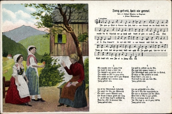 Song Postcard Mückenberger, Hilmar, young freed had never regretted