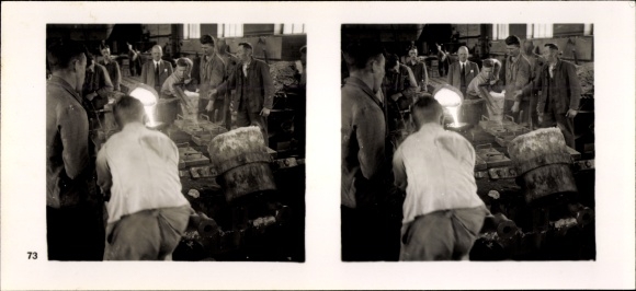 Stereo spatial image &quot;The NS model companies&quot;, III 73, No. 383, Hasenclever &amp; Sohn foundry Auhammer