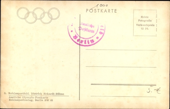KP Berlin Charlottenburg, scena Dietricha Eckardta, Waldstadion, Olympia 1936