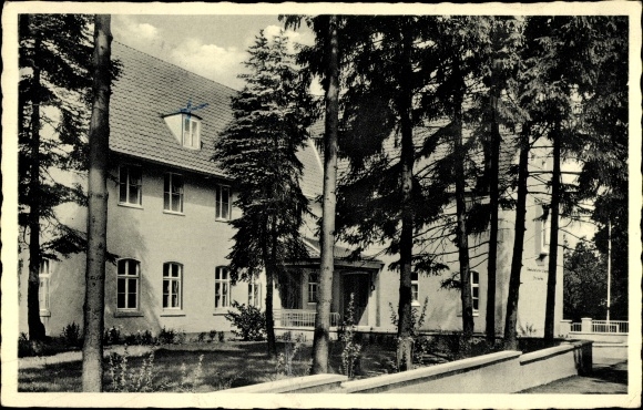 Postcard Amshausen Steinhagen Westfalen, Union School, Otto Hue Heim