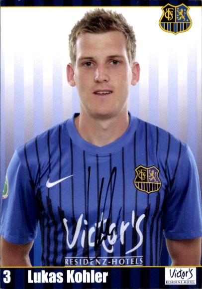 Autograph card footballer Lukas Kohler, 1. FC Saarbrücken, autograph