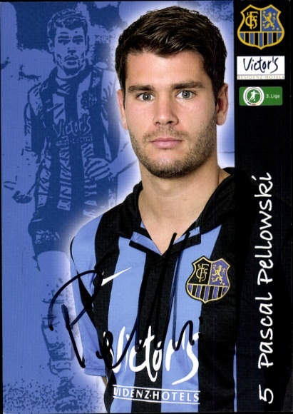 Autograph card footballer Pascal Pellowski, 1. FC Saarbrücken, autograph