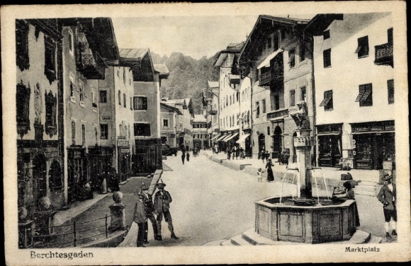 Postcard Berchtesgaden Oberbayern, Marktplatz