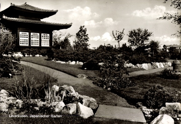 Postcard Leverkusen in the Rhineland, Japanese Garden