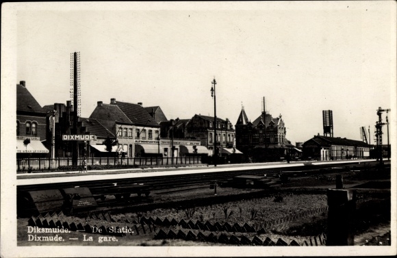 Ak Diksmuide Diksmuide West-Vlaanderen, De Statie, treinstation