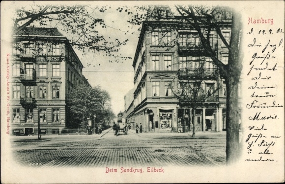 Ansichtkaart Hamburg Wandsbek Eilbek Eilbeck, aan de Sandkrug