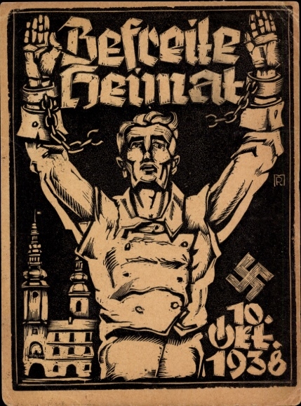 Artist Postcard Liberated Homeland, October 10, 1938, Greater Germany
