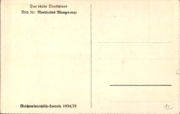 Postcard North Sea resort Wangerooge in East Frisia, lighthouse, WHW Das schöne Germany 36