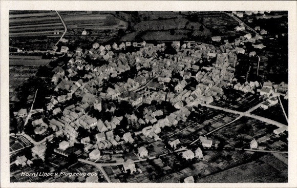 Postcard Horn in Lippe, aerial photograph