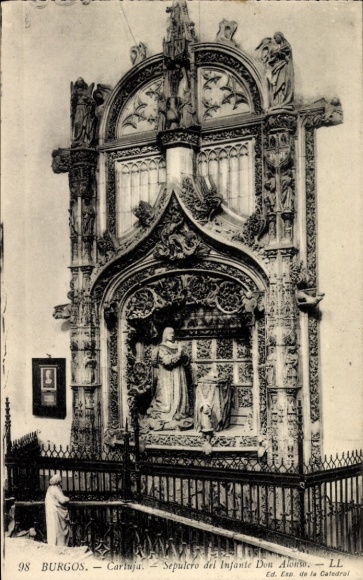 Ak Burgos Kastilien und León, Sepulcro del Infante Don Alonso,  Kathedrale, religiöse Darstellung
