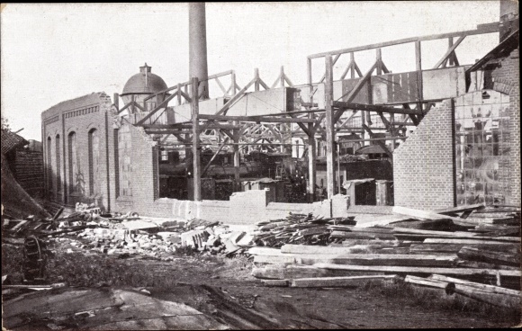 Ak Furth Chemnitz in Saksen, ruïnes van de ketelhuizen, stormramp 1916