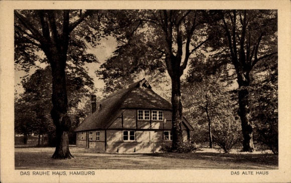 Postcard Hamburg Mitte Horn, The Rough House, The Old House