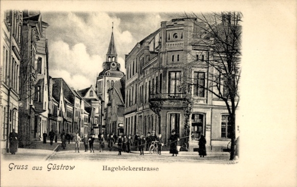Postcard Güstrow in Mecklenburg, Hageböckerstraße