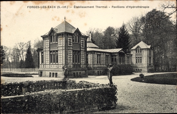 Ak Forges les Eaux Seine Maritime, thermale baden, hydrotherapiepaviljoens