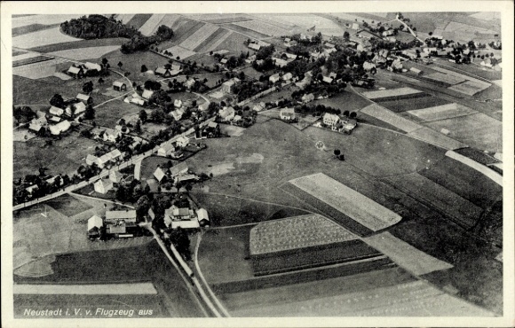 Postcard Neustadt im Vogtland, aerial photograph