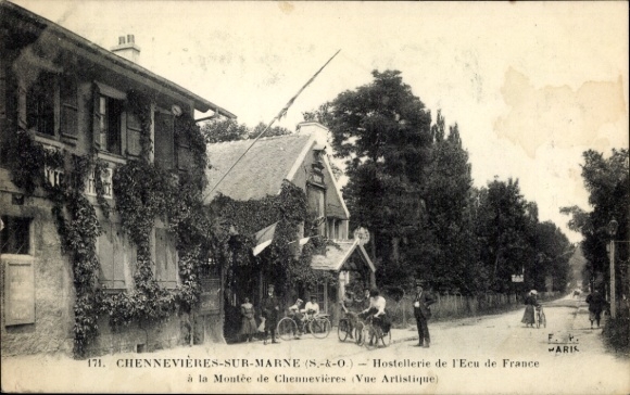 Künstler Ak Chennevières sur Marne Val de Marne, Hotel im Ort