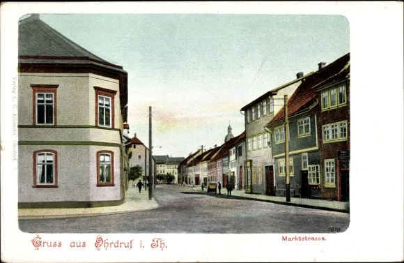 Ak Ohrdruf Thüringen, Gebäude an der Marktstraße