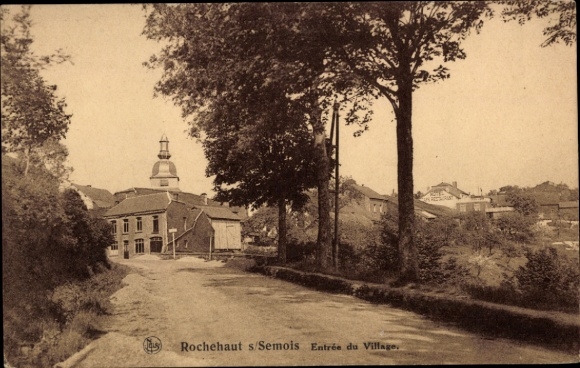 Postcard Rochehaut Bouillon Wallonia Luxembourg, village view, street, building, church, Rochehaut s/Semo